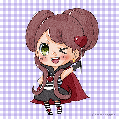 Chocolat anime chibi cute design digital digitalart fanart illustration japan kawaii manga witch