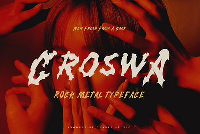 Croswa - Rock Metal Font album blackletter brush font gothic merchandise metal music new old poster rock rough typeface typography ui vintage web