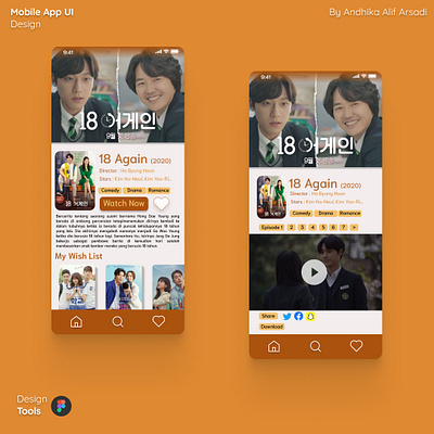 Movie/TV Series Streaming Application application movie streaming tv series ui