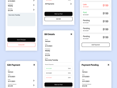 My Bill Calendar App Designs app app design app store bank bill design financial ui user experience user interface ux uxui