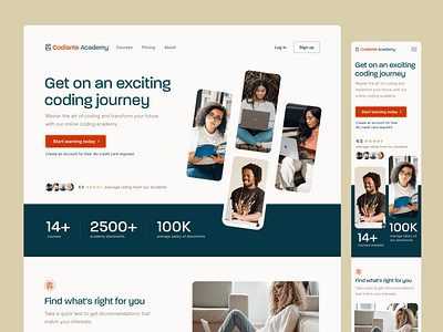 Codiante academy UI challenge ui webdesign