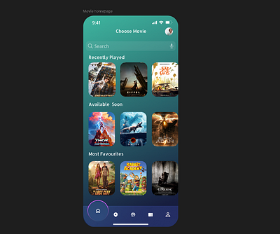 "Movie ticket booking app homepage" figma gradience homepage ui