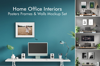 Home Office Frames Mockup apple mockup canva computer screen mockup desk mockup gaming home office frames mockup interior mockup macbook mockup modern print mockup teenager wall art mockup workplace workspace mockup