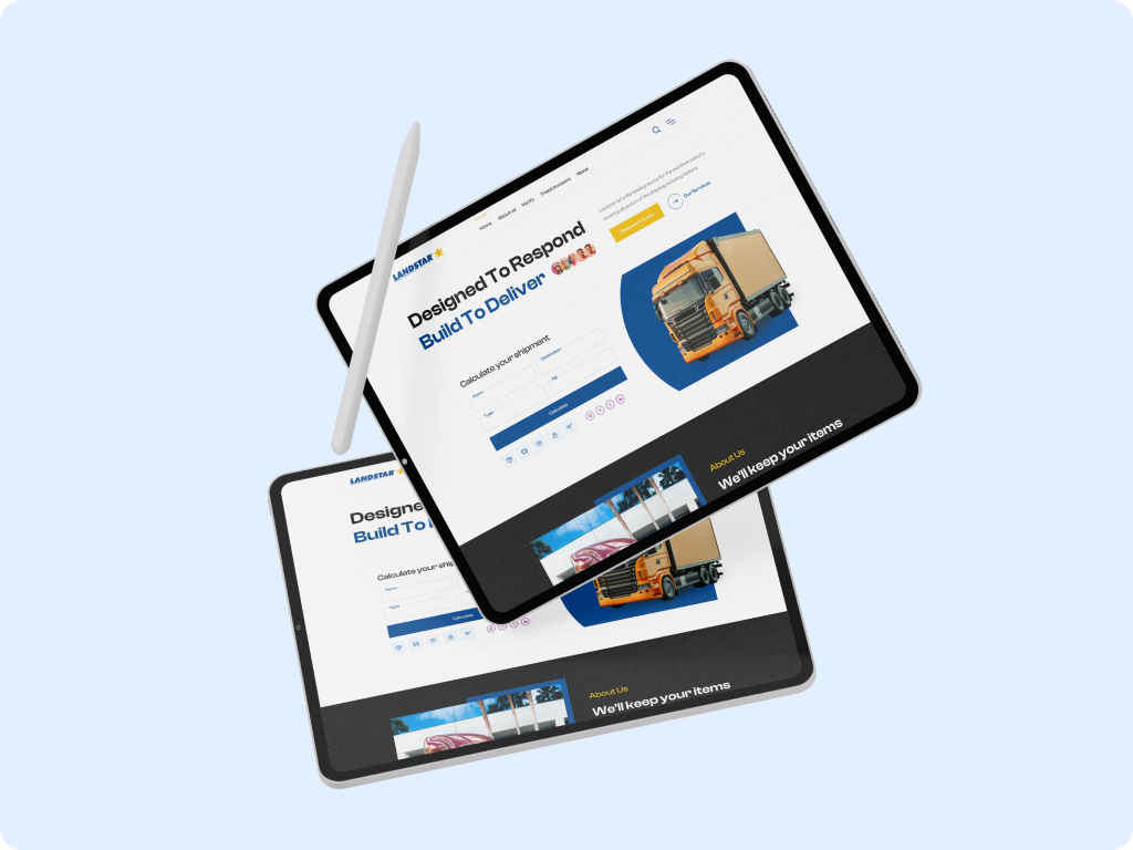 Landstar System, Inc. | Transportation Solutions Provider branding hero section logo ui vector web design