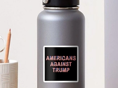 "Americans Against Trump" sticker design graphic artistry graphic design illustration print on demand sold products sticker typography web