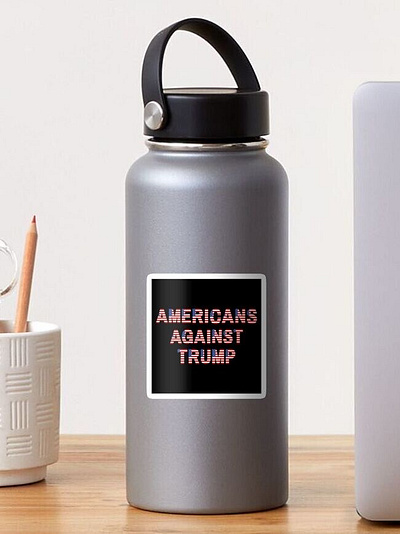 "Americans Against Trump" sticker design graphic artistry graphic design illustration print on demand sold products sticker typography web