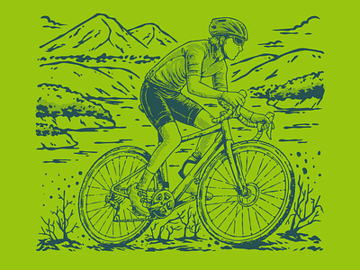 Vintage Gravel Nation Bike Community Illustration branding design graphic design illustration logo mountain nature vector