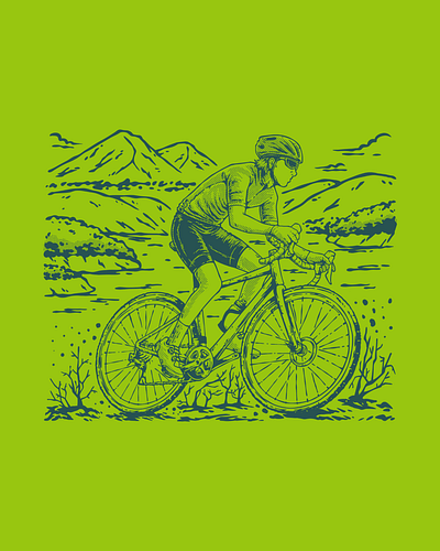 Vintage Gravel Nation Bike Community Illustration branding design graphic design illustration logo mountain nature vector