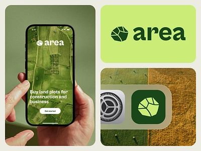 Area - land sales service: logomark agro app logo area branding identity land agent land lot land sales landscape logo design logomark real estate