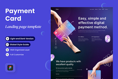 Dopay - Payment Card Landing Page design kit figma landing page template saas landing sketch software startup landing page theme ui kit web design mockup website design website template