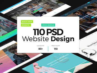 110 PSD Website Design 100 psd 110 psd website design homepage variations landing pages layouts psd template website design wordpress