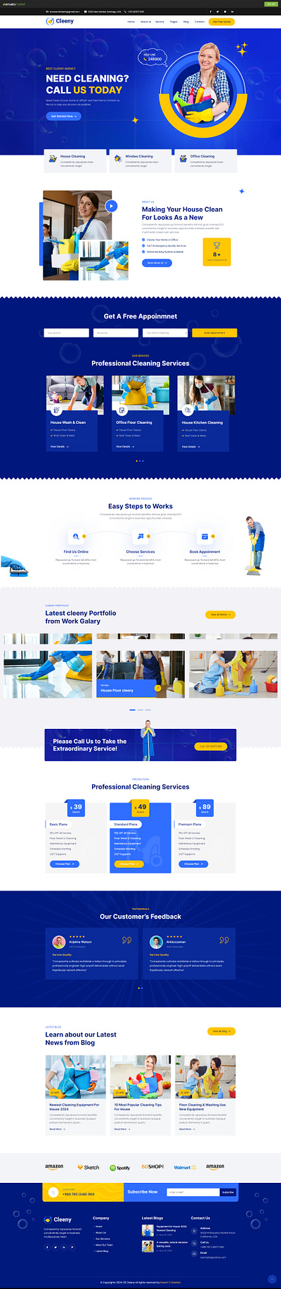 Cleeny – Cleaning Services & Repair Company WordPress Theme washing