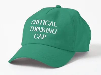 "Critical Thinking Cap" Baseball Cap design funny designs graphic artistry graphic design hat illustration print on demand product design sold products text based design typography