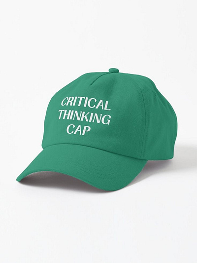 "Critical Thinking Cap" Baseball Cap design funny designs graphic artistry graphic design hat illustration print on demand product design sold products text based design typography