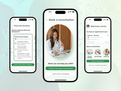 Health App - Booking for Seniors made easy. design health mobile product design ui