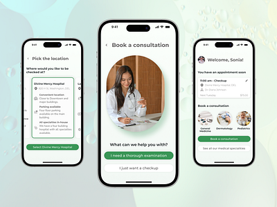 Health App - Booking for Seniors made easy. design health mobile product design ui