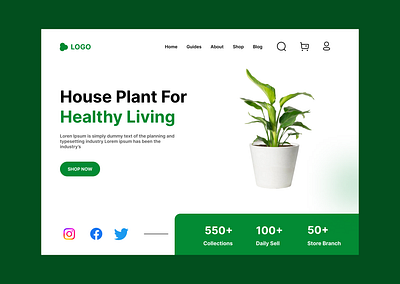 Plant Website Landing Page 3d animation branding graphic design logo motion graphics ui