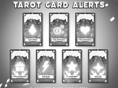 Black Tarot Cards Animated Stream Alerts | Stream Elements Alert obs templates