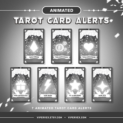 Black Tarot Cards Animated Stream Alerts | Stream Elements Alert obs templates