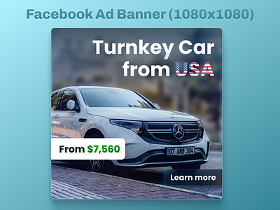 Facebook Ad Banner, Turnkey Car ad banner branding car design facebook figma graphic design illustration marketing meta photoshop turnkey ui usa