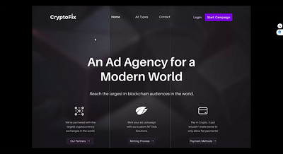 Cryptocurrency Ad Agency Desktop Design desktop design figma prototype ui