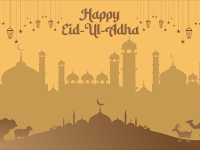 Decorative Eid festival Eid ul adha banner vector mosque animation branding graphic design logo motion graphics