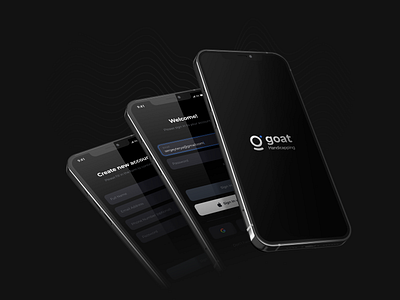 GOAT: Splash & Login app application bets brand dark mode design illustration ios landing login mobile product registration sign in sign up splash ui ui design ux web