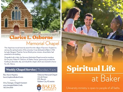 Spiritual Life Brochure branding design graphic design higher ed typography