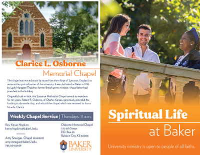 Spiritual Life Brochure branding design graphic design higher ed typography