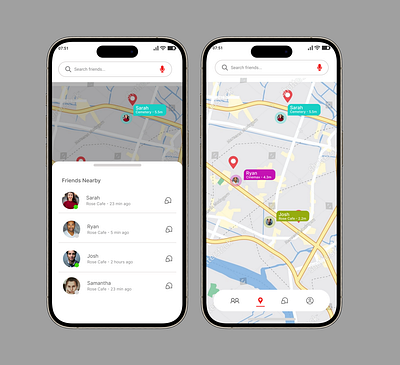 Daily UI #020 - Friends Tracker App 020 app design daily ui daily ui challenge design figma first shot friends tracker app google maps maps maps navigation tracker app ui ui design