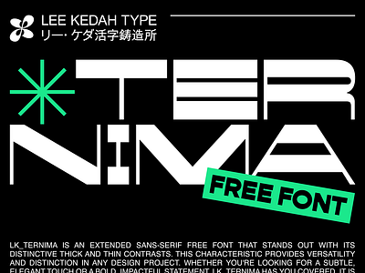 Ternima - Free Extended Sans Serif Font display font free free font freebie futuristic modern tech type typeface