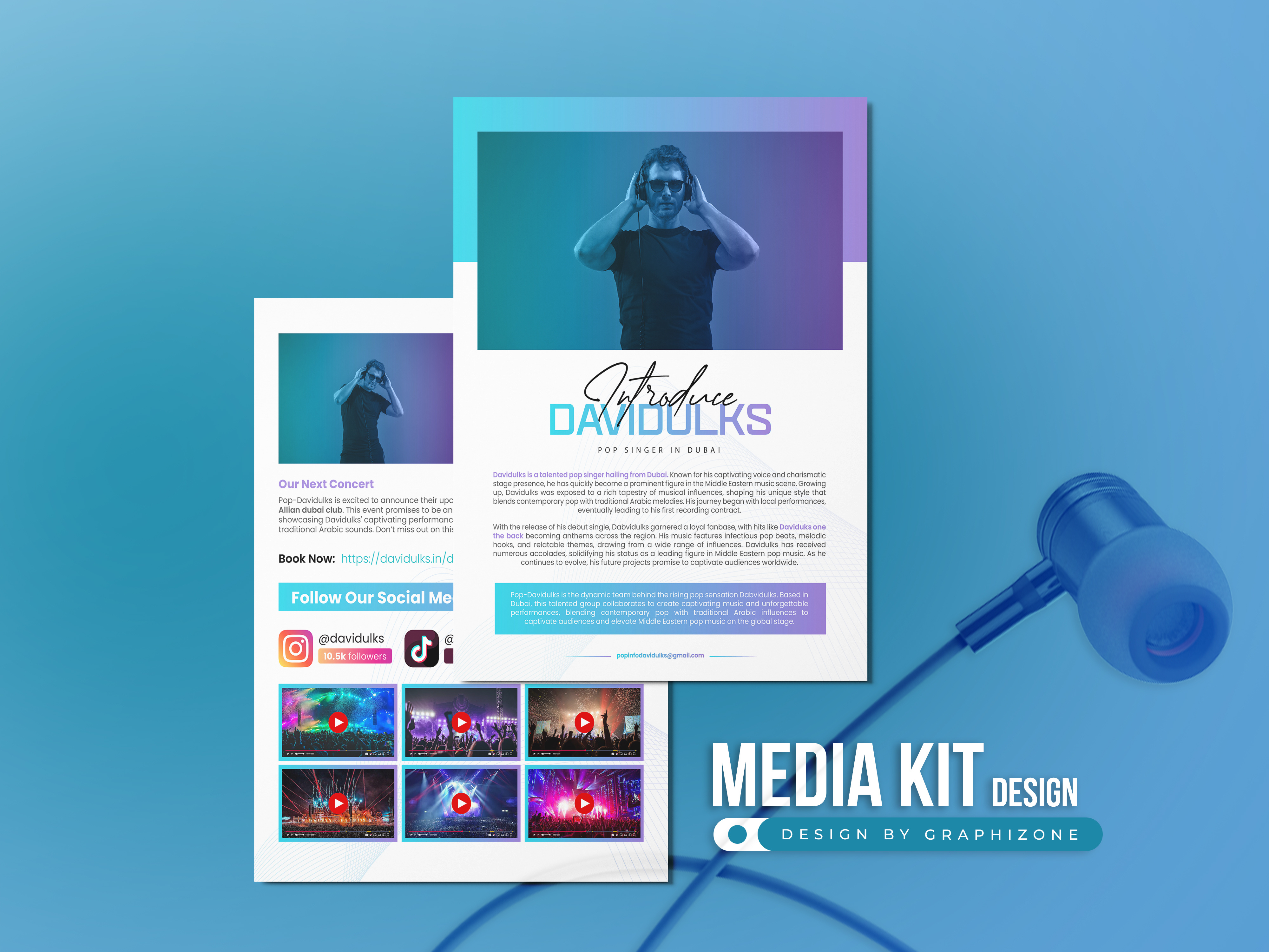 Example of Epk Design | Press Kit | One Sheet 