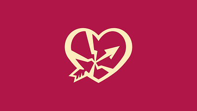 Chaos & Cupid Logo Design arrow brand branding design designs heart heartbreak heartbroken identity logo logos mark shatter