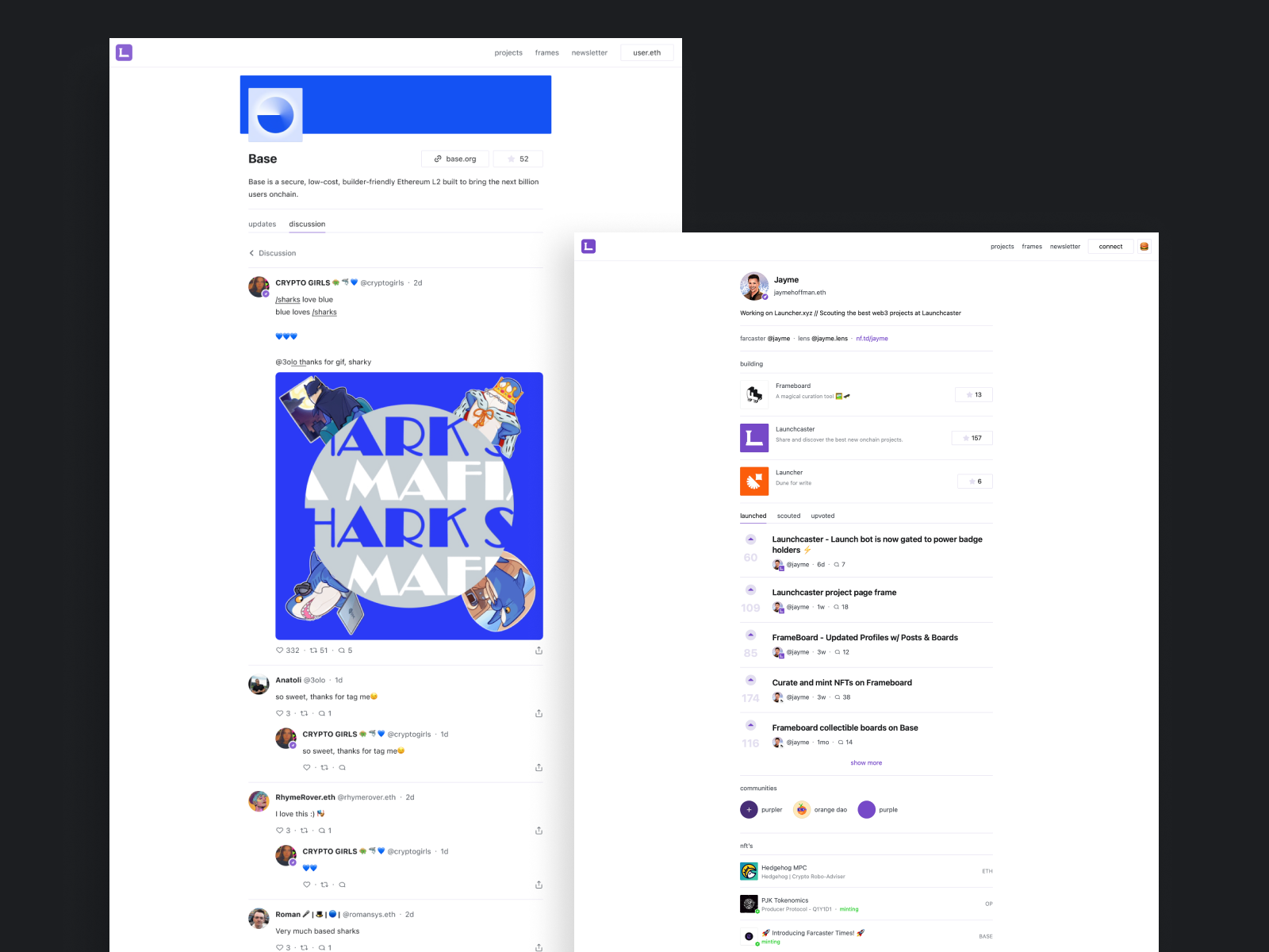Launchcaster blockchain crypto ui web3 webapp