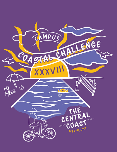 2024 Annual Cycling Trip T-Shirt Design adobe beach church coast graphic design illustration illustrator shirt design