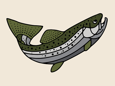 Steelhead Illustration/Mural apparel graphics branding fly fishing graphic design illustration logo mural orvis