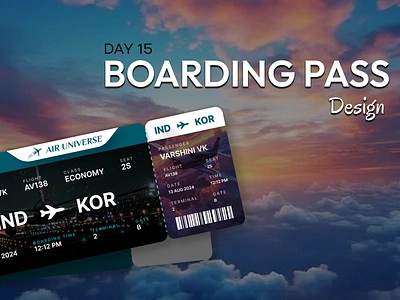 Day 15 of 100 Days Daily UI Challenge: Boarding Pass Design 100days challenge boarding pass creativedesign dailyui dailyuichallenge day15 designinspiration figma figmadesign flightdesign interfacedesign moderndesign tickect traveldesign travelui uidesign