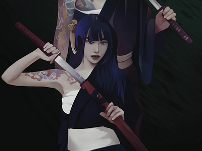 Blades of Honor digital digital art fight graphic design illustration japan japanese culture katana samurai