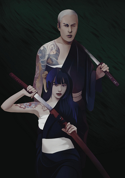 Blades of Honor digital digital art fight graphic design illustration japan japanese culture katana samurai