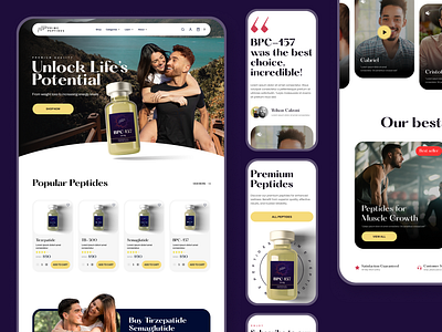 Prime Peptides- Shopify/ Product Page branding design e commerce figma product page ui web design wx ui design