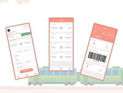 Mobile Train booking app design mobile typography ui ux web