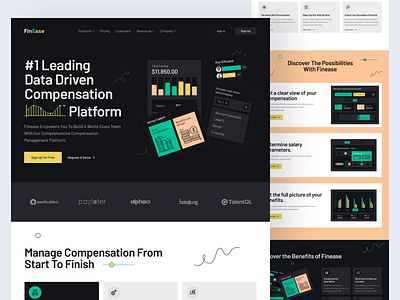 Data And Compensation Management landing page branding compensation data landing page ui webdesign