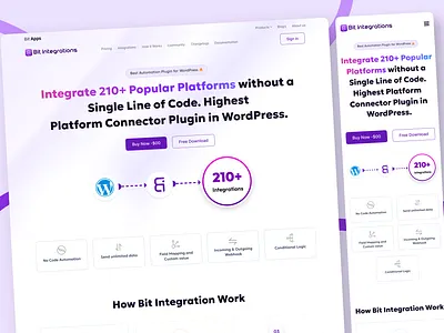 Bit Integrations - WordPress Plugin Website Design automation plugin uiux uncanney wordpress plugin wordpress website zapier