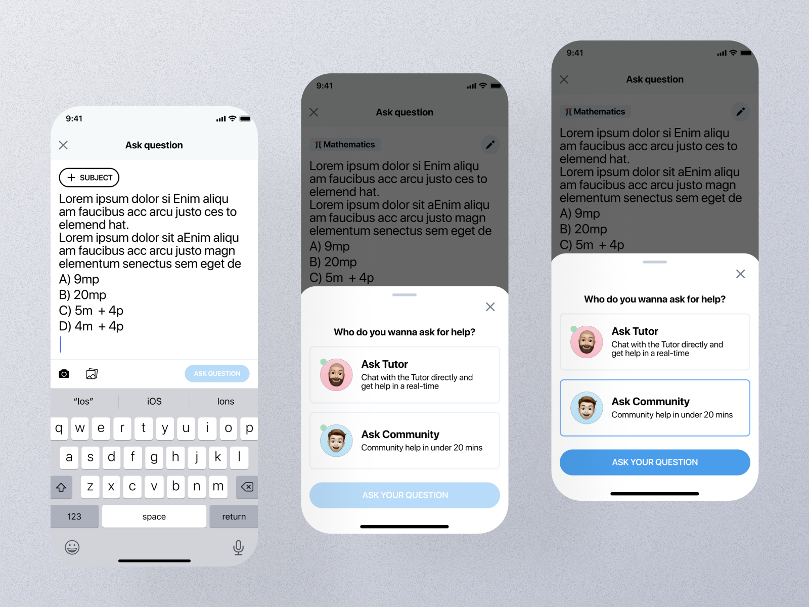 Ask Question Mobile App Ui by UI Ants on Dribbble