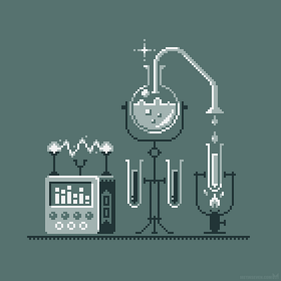 Chemistry laboratory chemistry illustration lab laboratory pixel art science