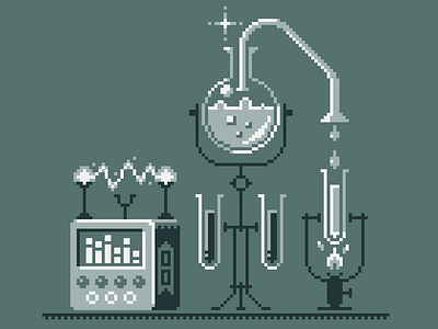 Chemistry laboratory chemistry illustration lab laboratory pixel art science