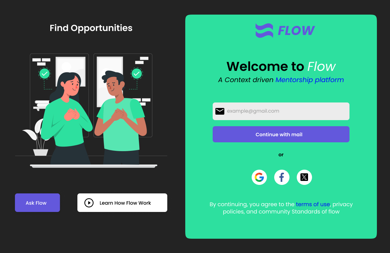 FLOW COMMUNITIY LOGIN PAGE 3d animation branding graphic design illustration logo motion graphics u ui
