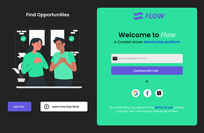 FLOW COMMUNITIY LOGIN PAGE 3d animation branding graphic design illustration logo motion graphics u ui