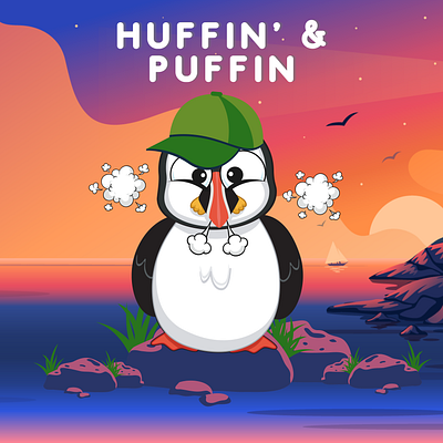 Huffin' & Puffin' design graphic artistry graphic design humor play on words typography