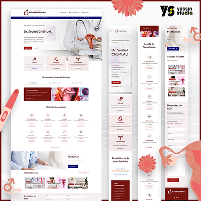 Gynecologue Tetouan 3d branding doctor gynecology logo ui web webdesign